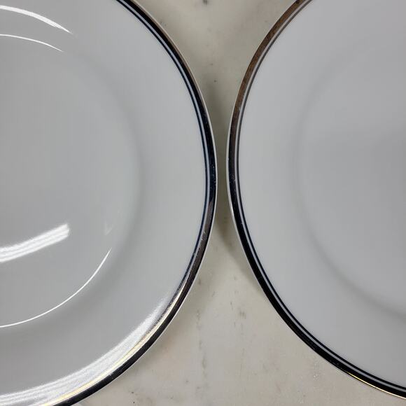 Williams Sonoma Open Kitchen Plate 9" Blue Gold Porcelain 2-Pc Dinnerware - Picture 6 of 13
